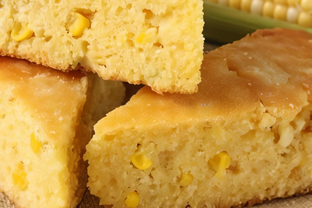 Кукурузный хлеб с кумином, кинзой и луком