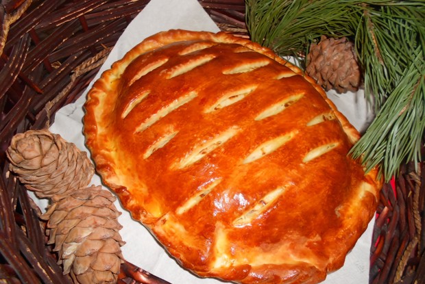 Кулебяка со сложной начинкой