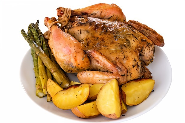 Курица, фаршированная говядиной и клюквой