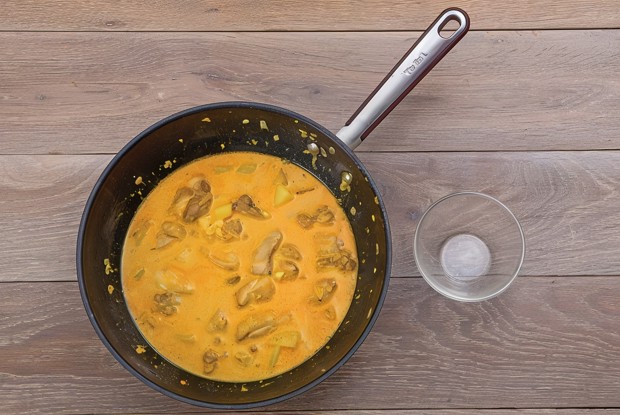 Курица карри с лепешками ротти