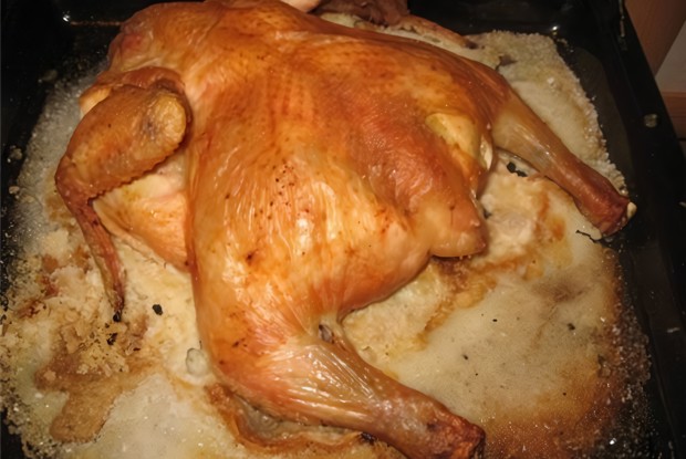 Курица на соли в духовке