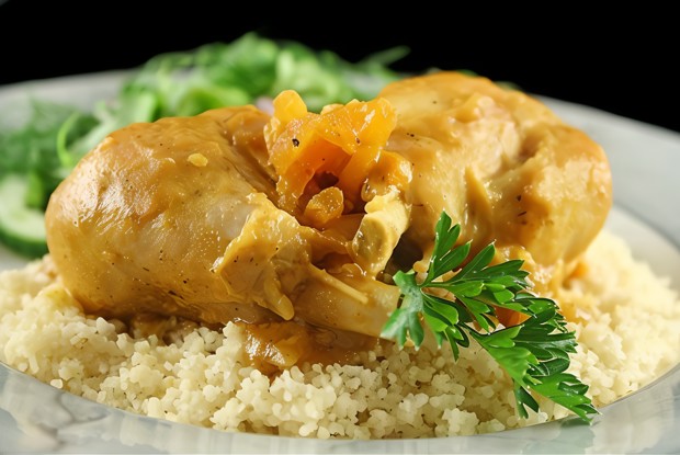 Курица с абрикосами и имбирем