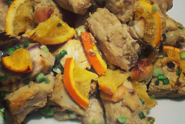 Курица с апельсинами, карри и медом