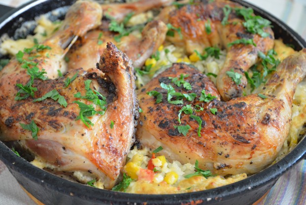 Курица с рисом и овощами