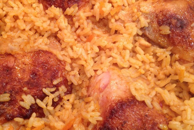 Курица в рисовой шубе