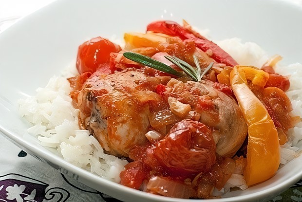 Куриные голени, запеченные с овощами