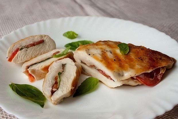 Куриные грудки с томатами и базиликом