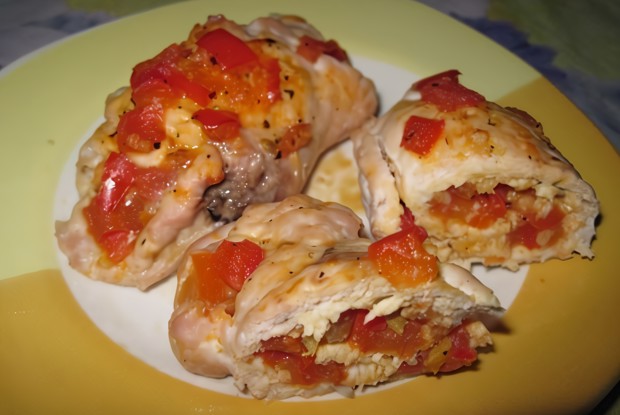 Куриные рулетки с овощами