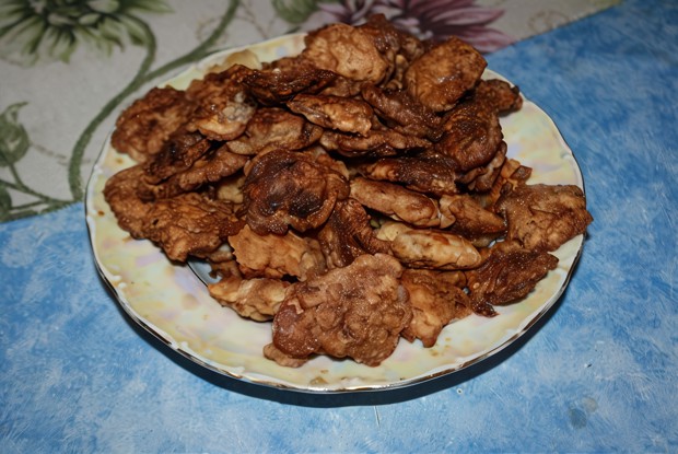 Куриные сердца в кляре