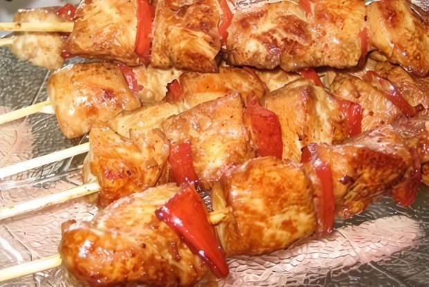 Куриные шашлычки со сладким перцем