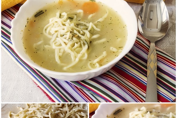 Куриный суп с домашней лапшой