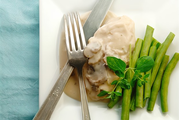 Куриное филе с шампиньонами в сливочном соусе