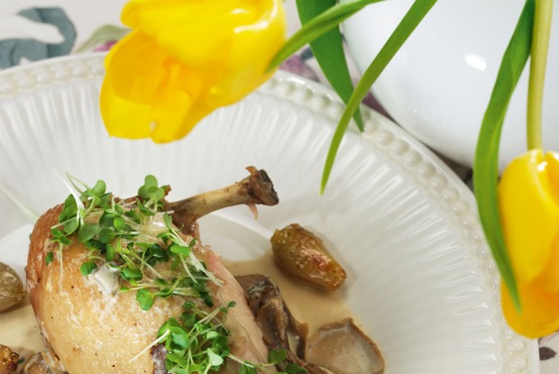 Куриное фрикасе с грибами