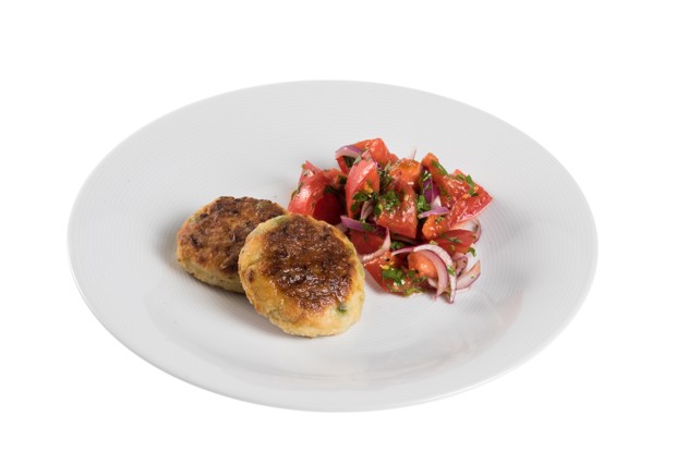 Куриные котлеты с кабачком и зеленым горошком