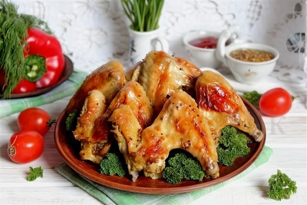 Куриные крылышки в апельсиново-горчичном маринаде