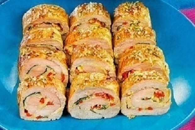 Куриные рулеты с перцем