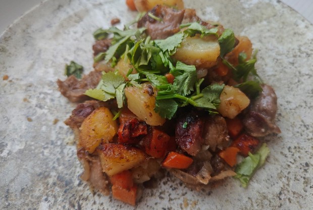 Куриные желудки с картфелем