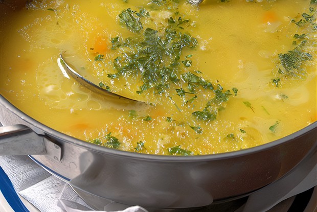 Куриный суп с говядиной