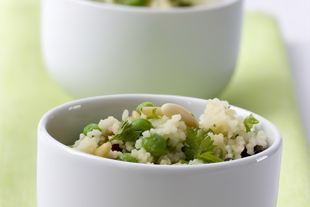 Кускус с зеленым горошком и мятой