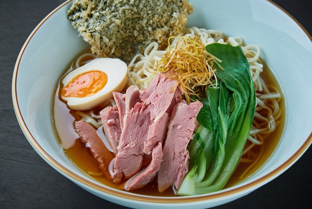 Лапша с уткой и капустой