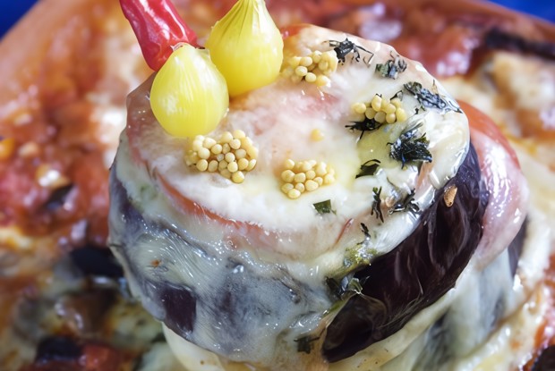 Лазанья из овощей на гриле и моцареллы