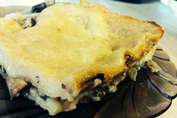 Лазанья с шампиньонами и сыром