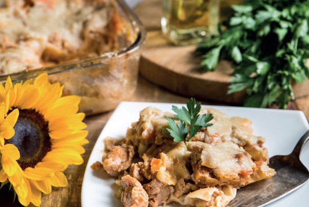 Лазанья болоньезе с соевым мясом