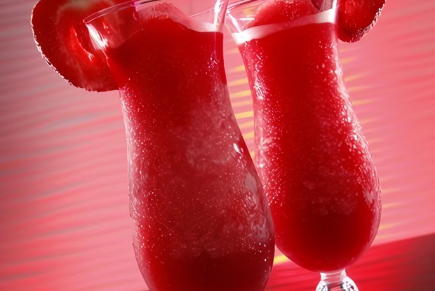 Ледяной арбузный коктейль с клубникой