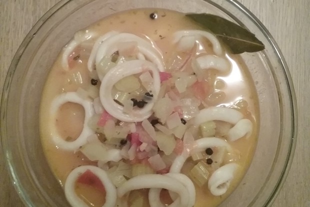 Легкая похлебка из кальмара