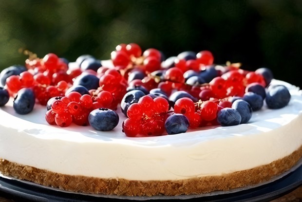 Легкий летний чизкейк с ягодами