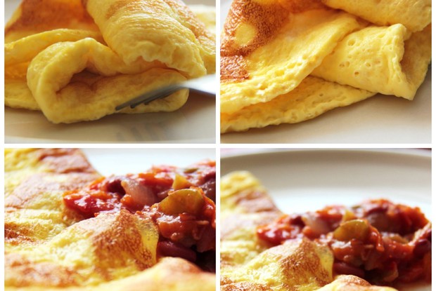 Легкий омлет с овощами