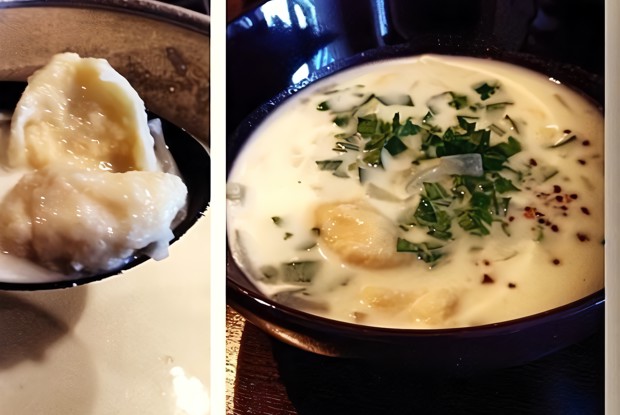 Легкий суп салма с катыком и клецками