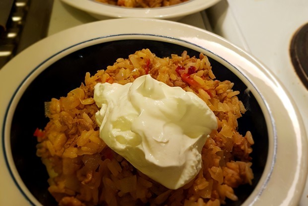 Ленивые голубцы с брусникой