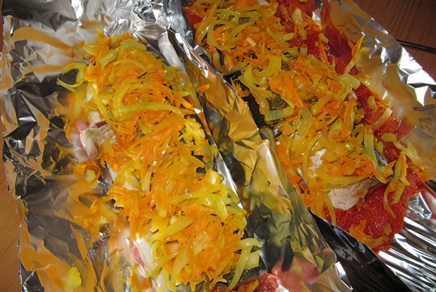 Ленок под овощами