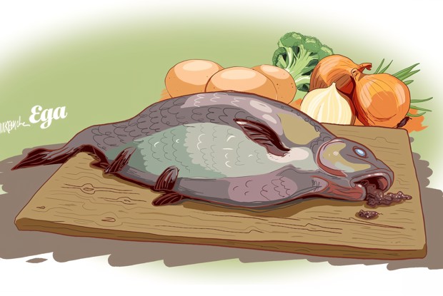 Лещ, фаршированный кашей