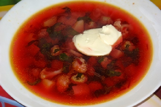 Летний борщ с цветной капустой