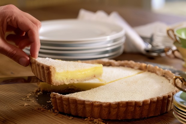 Лимонный пирог-мороженое с имбирным печеньем