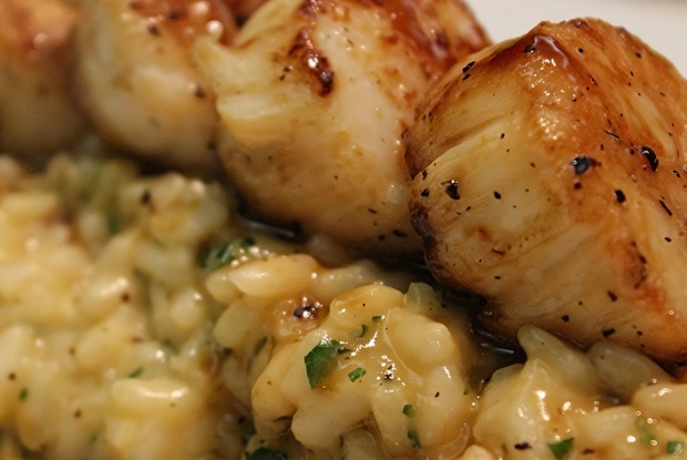 Лимонное ризотто с морепродуктами