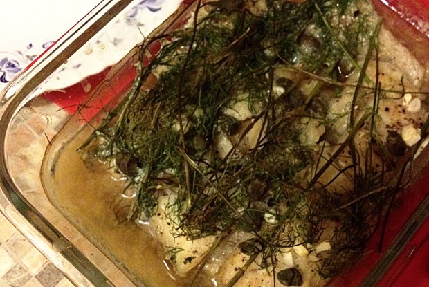 Лобань духовая с зеленью