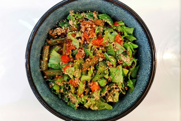 Лобио с грибами