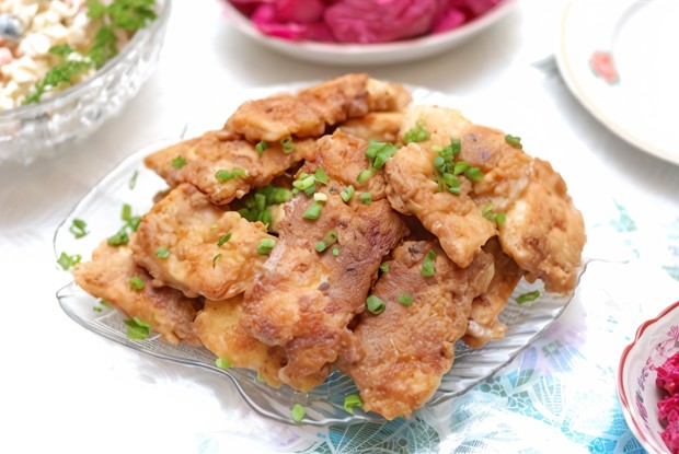 Лосось в пивном кляре