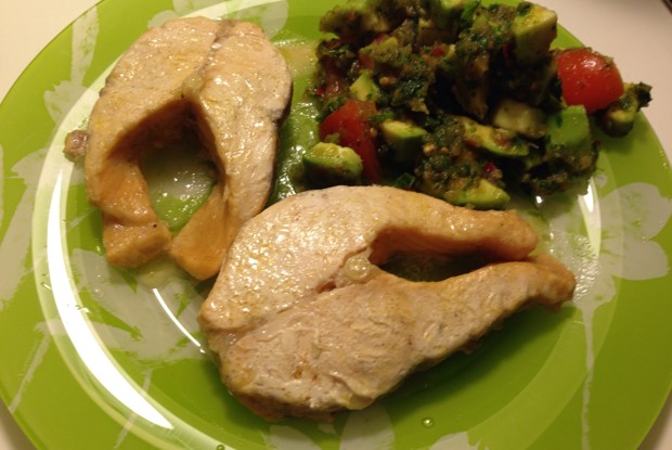 Лосось, запеченный в горчице