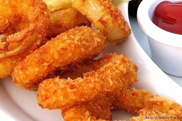 Луковые кольца с кисло-сладким соусом