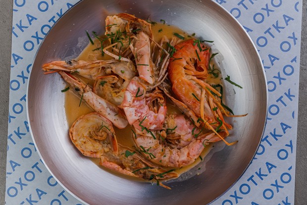 Магаданские креветки в соусе биск