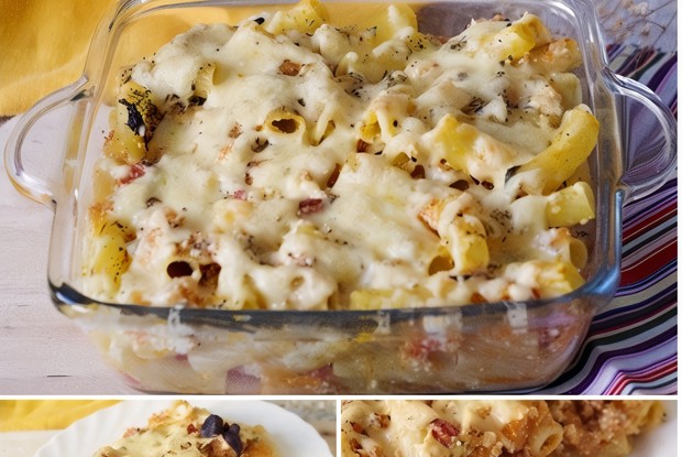 Макаронная запеканка c рикоттой и тыквой