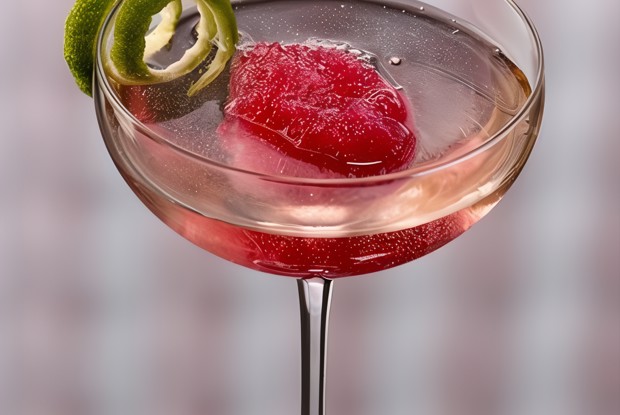 Малиновый и лимонный шербет в шампанском