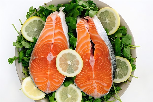 Маринованный лосось с салатом из чили, огурца и сока лайма