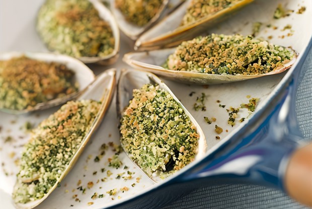 Мидии на гриле