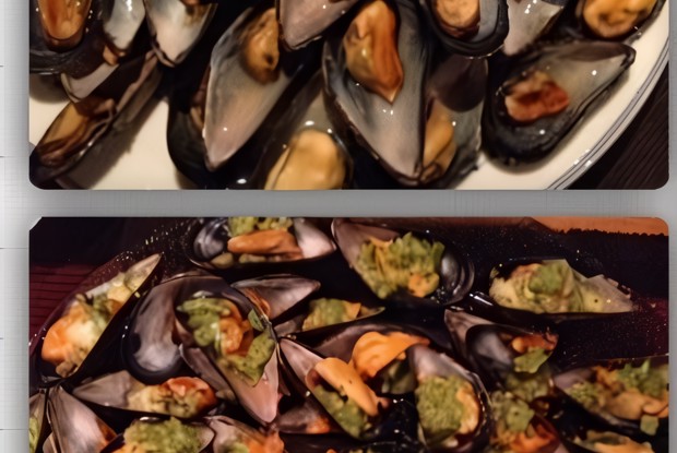 Мидии с чесночной заправкой