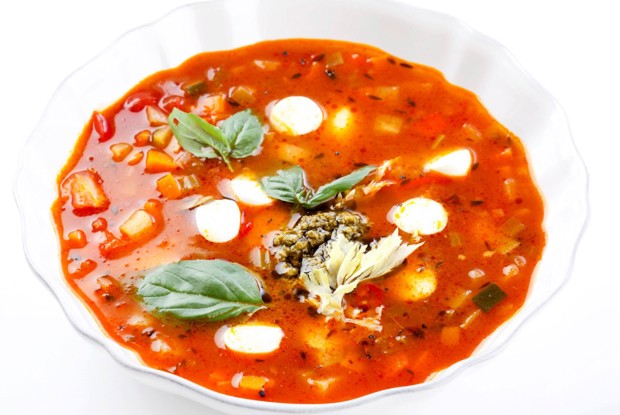 Минестроне с моцареллой